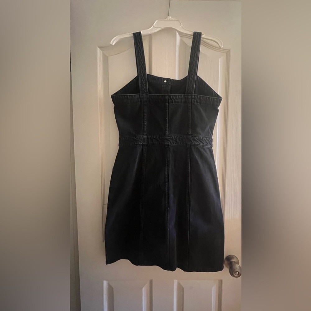 OAT—Black Denim Button-Front Dress - Picture 2 of 8